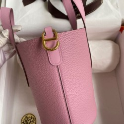 Replica Borsa Hermes In The Loop 18 fatta a mano Clemence Rosa