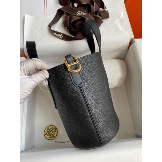 Replica Borsa Hermes In The Loop 18 fatta a mano Clemence nera Imitazioni Replica Borsa Hermes In The Loop 18 fatta a mano Clemence nera