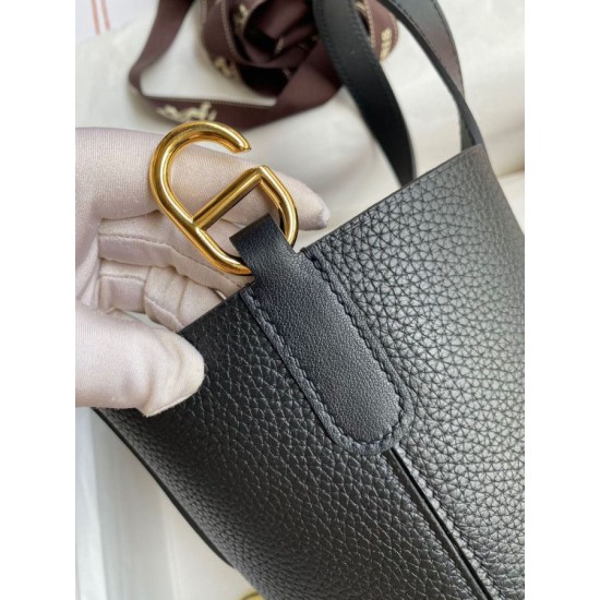 Replica Borsa Hermes In The Loop 18 fatta a mano Clemence nera Imitazioni Replica Borsa Hermes In The Loop 18 fatta a mano Clemence nera