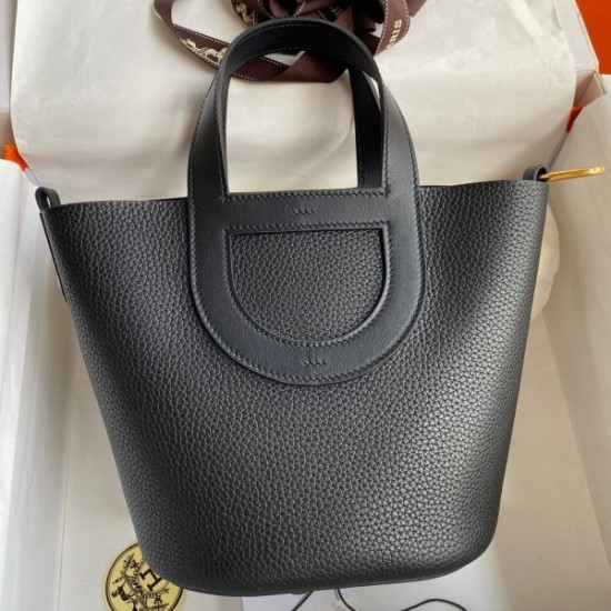 Replica Borsa Hermes In The Loop 18 fatta a mano Clemence nera Imitazioni Replica Borsa Hermes In The Loop 18 fatta a mano Clemence nera