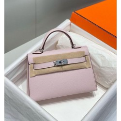 Borsa Hermes Kelly Mini II Malva pallido Epsom con hardware dorato Borsa Hermes Kelly Mini II Malva pallido Epsom con hardware dorato