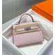 Replica Borsa Hermes Kelly Mini II Malva pallido Epsom con hardware dorato Imitazioni Replica Borsa Hermes Kelly Mini II Malva pallido Epsom con hardware dorato