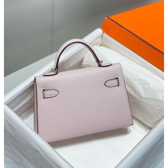 Replica Borsa Hermes Kelly Mini II Malva pallido Epsom con hardware dorato Imitazioni Replica Borsa Hermes Kelly Mini II Malva pallido Epsom con hardware dorato