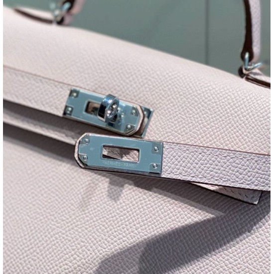 Replica Borsa Hermes Kelly Mini II Malva pallido Epsom con hardware dorato Imitazioni Replica Borsa Hermes Kelly Mini II Malva pallido Epsom con hardware dorato