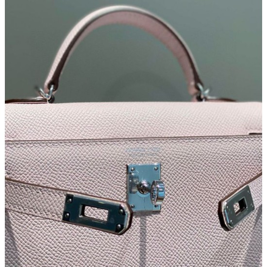 Replica Borsa Hermes Kelly Mini II Malva pallido Epsom con hardware dorato Imitazioni Replica Borsa Hermes Kelly Mini II Malva pallido Epsom con hardware dorato