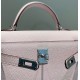Replica Borsa Hermes Kelly Mini II Malva pallido Epsom con hardware dorato Imitazioni Replica Borsa Hermes Kelly Mini II Malva pallido Epsom con hardware dorato