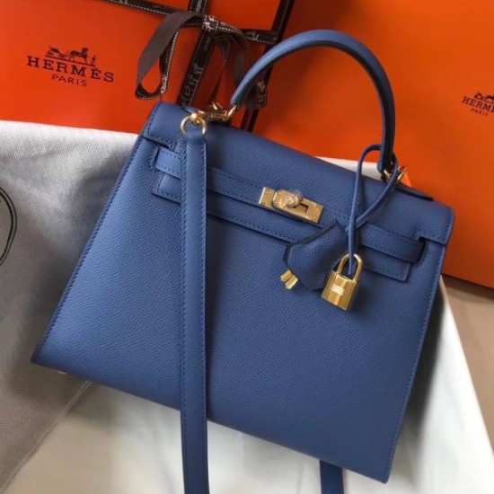 Replica Borse Hermes Kelly 25cm Sellier blu Epsom Imitazioni Replica Borse Hermes Kelly 25cm Sellier blu Epsom