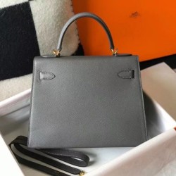 Replica Borse Hermes Kelly 28cm/32cm Ardesia Epsom hardware dorato Imitazioni Replica Borse Hermes Kelly 28cm/32cm Ardesia Epsom hardware dorato
