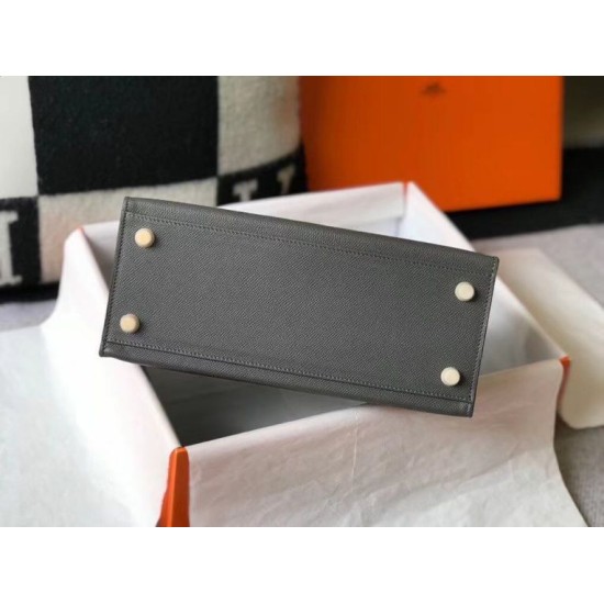 Replica Borse  Hermes Kelly 28cm/32cm Ardesia Epsom hardware dorato