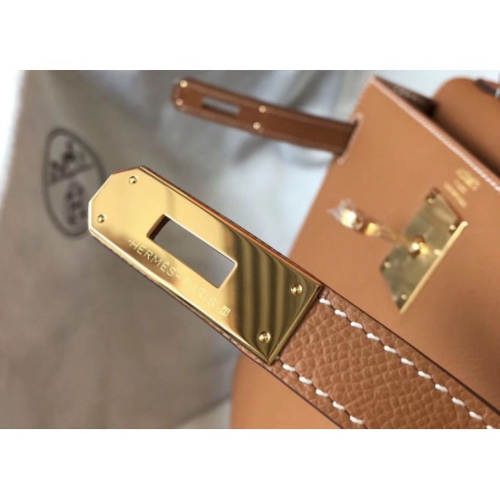 Replica Borse Alta Qualità Hermes Kelly 28cm/32cm marrone Epsom hardware dorato Imitazioni Replica Borse Alta Qualità Hermes Kelly 28cm/32cm marrone Epsom hardware dorato