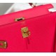 Replica Borsa Hermes Kelly 28cm/32cm Rosa Epsom hardware dorato