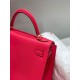 Replica Borsa Hermes Kelly 28cm/32cm Rosa Epsom hardware dorato