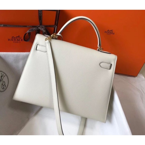 Replica Borsa Hermes Kelly 28cm/32cm Bianco Epsom hardware dorato Imitazioni Replica Borsa Hermes Kelly 28cm/32cm Bianco Epsom hardware dorato