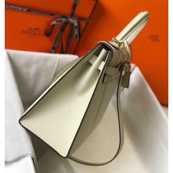 Replica Borsa Hermes Kelly 28cm/32cm Bianco Epsom hardware dorato Imitazioni Replica Borsa Hermes Kelly 28cm/32cm Bianco Epsom hardware dorato