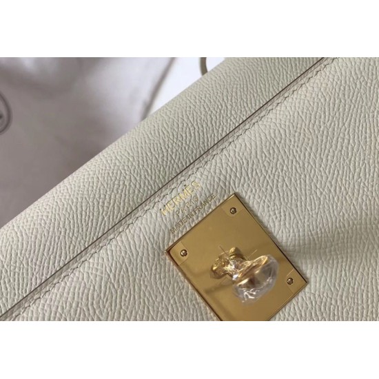 Replica Borsa Hermes Kelly 28cm/32cm Bianco Epsom hardware dorato Imitazioni Replica Borsa Hermes Kelly 28cm/32cm Bianco Epsom hardware dorato