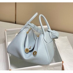 Borse Hermes Lindy 26 cm Blu con finiture dorate Borse Hermes Lindy 26 cm Blu con finiture dorate