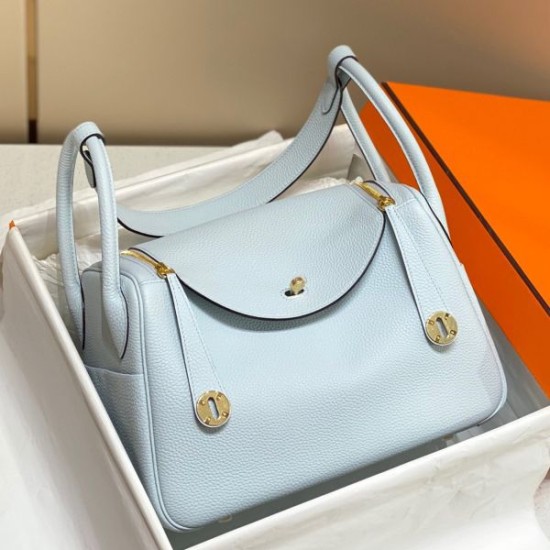 Replica Borse Hermes Lindy 26 cm Blu con finiture dorate Imitazioni Replica Borse Hermes Lindy 26 cm Blu con finiture dorate
