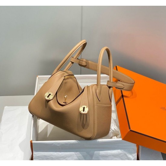 Replica Borse  Hermes Lindy 26 cm cammello con finiture dorate