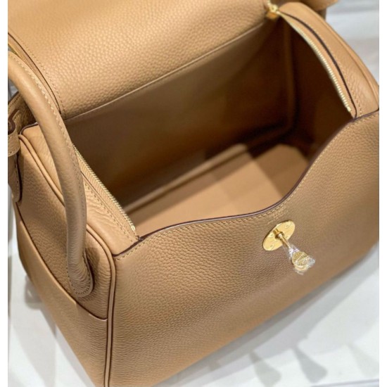 Replica Borse  Hermes Lindy 26 cm cammello con finiture dorate