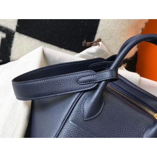 Replica Borsa Hermes Lindy 26 cm blu navy con finiture dorate Imitazioni Replica Borsa Hermes Lindy 26 cm blu navy con finiture dorate