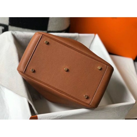 Replica Borsa Hermes Lindy 26 cm Marrone con finiture dorate Imitazioni Replica Borsa Hermes Lindy 26 cm Marrone con finiture dorate