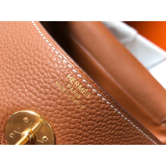 Replica Borsa Hermes Lindy 26 cm Marrone con finiture dorate Imitazioni Replica Borsa Hermes Lindy 26 cm Marrone con finiture dorate