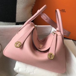 Replica Borse Firmate  Hermes Lindy 26 cm Rosa con finiture dorate