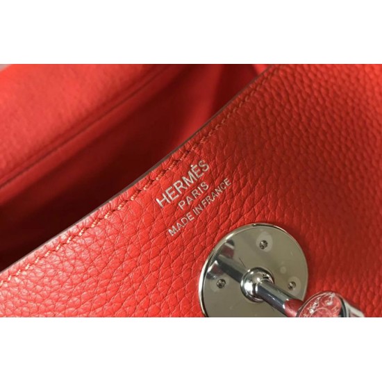 Replica Borsa Hermes Lindy 26 cm Rosso con finiture dorate Imitazioni Replica Borsa Hermes Lindy 26 cm Rosso con finiture dorate