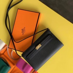 Replica Portafoglio Hermes Kelly Classique To Go Epsom Nero