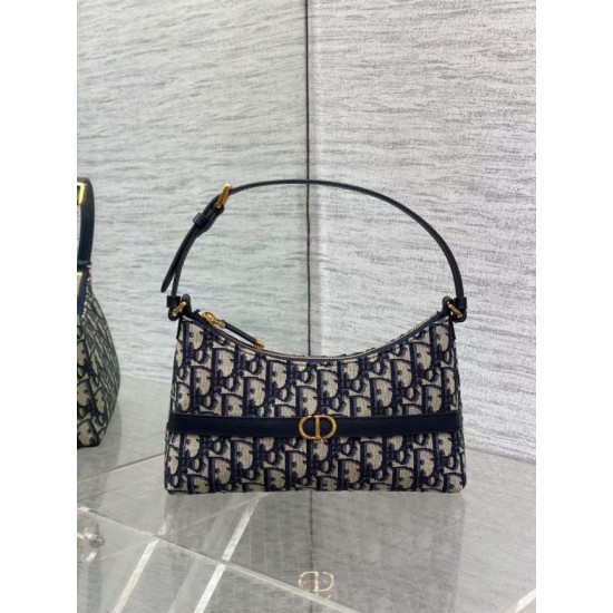 Replica Mini borsa Dior 30 Montaigne Cigale in jacquard blu obliquo Riproduzione Fedele Mini borsa Dior 30 Montaigne Cigale in jacquard blu obliquo imitazioni