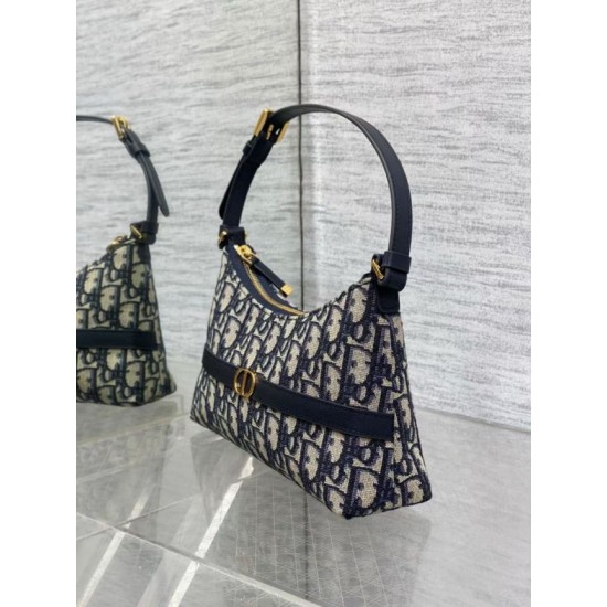 Replica Mini borsa Dior 30 Montaigne Cigale in jacquard blu obliquo Riproduzione Fedele Mini borsa Dior 30 Montaigne Cigale in jacquard blu obliquo imitazioni