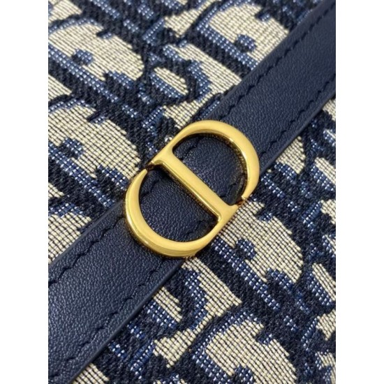 Replica Mini borsa Dior 30 Montaigne Cigale in jacquard blu obliquo Riproduzione Fedele Mini borsa Dior 30 Montaigne Cigale in jacquard blu obliquo imitazioni