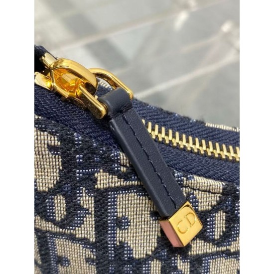 Replica Mini borsa Dior 30 Montaigne Cigale in jacquard blu obliquo Riproduzione Fedele Mini borsa Dior 30 Montaigne Cigale in jacquard blu obliquo imitazioni