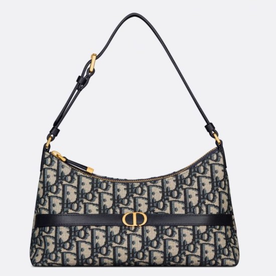 Replica Mini borsa Dior 30 Montaigne Cigale in jacquard blu obliquo Riproduzione Fedele Mini borsa Dior 30 Montaigne Cigale in jacquard blu obliquo imitazioni