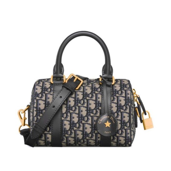 Riproduzione Fedele Borsa Dior Groove 20 Dior Oblique jacquard Blu scuro imitazioni