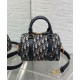 Riproduzione Fedele Borsa Dior Groove 20 Dior Oblique jacquard Blu scuro imitazioni