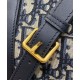 Riproduzione Fedele Borsa Dior Groove 20 Dior Oblique jacquard Blu scuro imitazioni