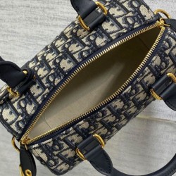 Riproduzione Fedele Borsa Dior Groove 20 Dior Oblique jacquard Blu scuro imitazioni