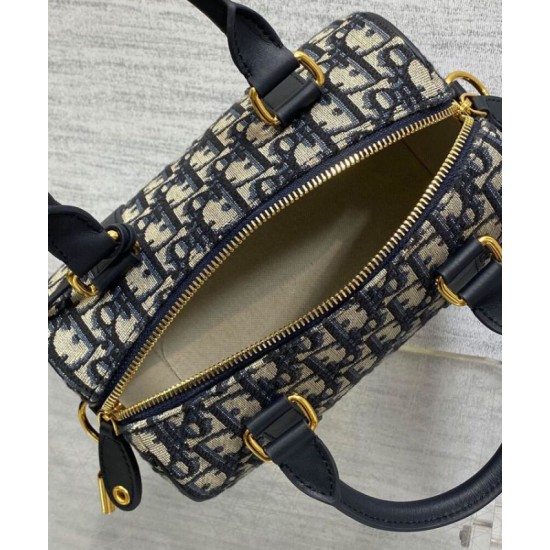 Riproduzione Fedele Borsa Dior Groove 20 Dior Oblique jacquard Blu scuro imitazioni