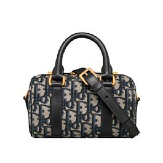 Riproduzione Fedele Borsa Dior Groove 16 Mini Dior Oblique jacquard Blu scuro imitazioni