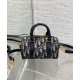 Riproduzione Fedele Borsa Dior Groove 16 Mini Dior Oblique jacquard Blu scuro imitazioni
