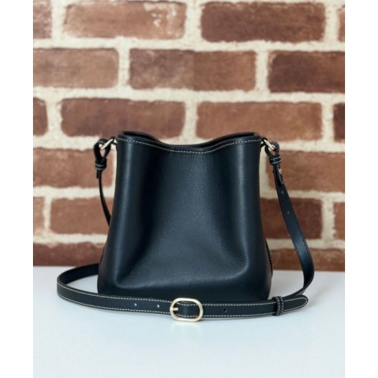 Replica Borsa a secchiello Gucci GG Emblem Mini 815118 Nero Riproduzione Fedele Borsa a secchiello Gucci GG Emblem Mini 815118 Nero imitazioni