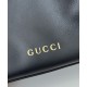 Replica Borsa a secchiello Gucci GG Emblem Mini 815118 Nero Riproduzione Fedele Borsa a secchiello Gucci GG Emblem Mini 815118 Nero imitazioni