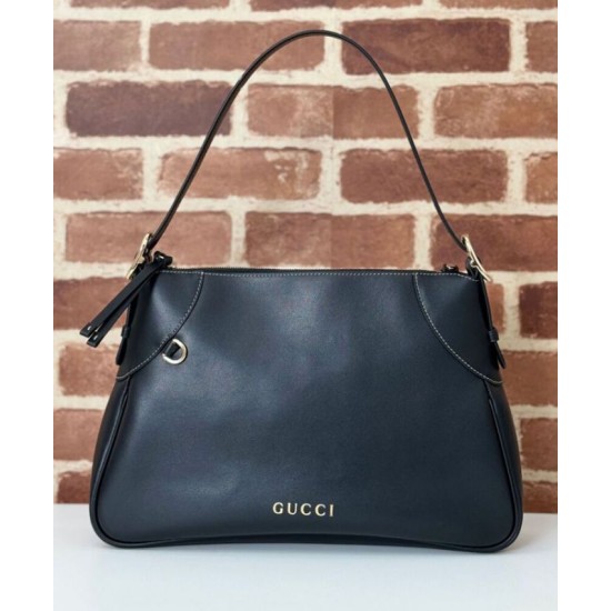 Replica Borse fedele media Gucci GG Emblem 815217 Nero Riproduzione Fedele Borse Replica fedele media Gucci GG Emblem 815217 Nero imitazioni