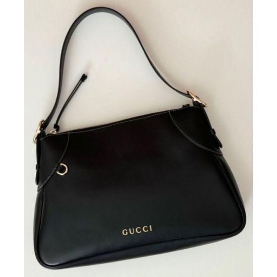 Replica Borse fedele media Gucci GG Emblem 815217 Nero Riproduzione Fedele Borse Replica fedele media Gucci GG Emblem 815217 Nero imitazioni