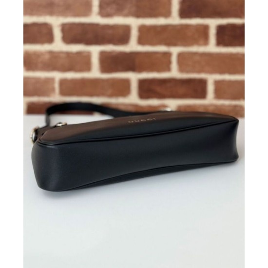 Replica Borse fedele media Gucci GG Emblem 815217 Nero Riproduzione Fedele Borse Replica fedele media Gucci GG Emblem 815217 Nero imitazioni