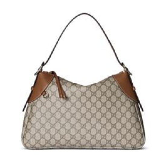 Replica Borsa a tracolla media Gucci GG Emblem 815217 Caffè Riproduzione Fedele Borsa a tracolla media Gucci GG Emblem 815217 Caffè imitazioni