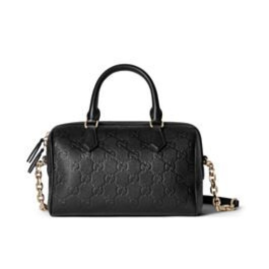 Replica Borsa piccola con manico superiore Gucci GG Emblem 815255 Nera Riproduzione Fedele Borsa piccola con manico superiore Gucci GG Emblem 815255 Nera imitazioni