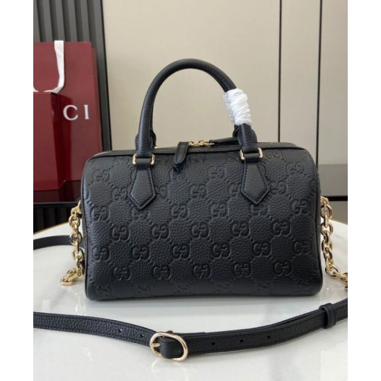 Replica Borsa piccola con manico superiore Gucci GG Emblem 815255 Nera Riproduzione Fedele Borsa piccola con manico superiore Gucci GG Emblem 815255 Nera imitazioni