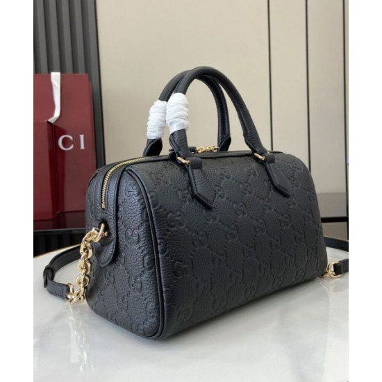 Replica Borsa piccola con manico superiore Gucci GG Emblem 815255 Nera Riproduzione Fedele Borsa piccola con manico superiore Gucci GG Emblem 815255 Nera imitazioni